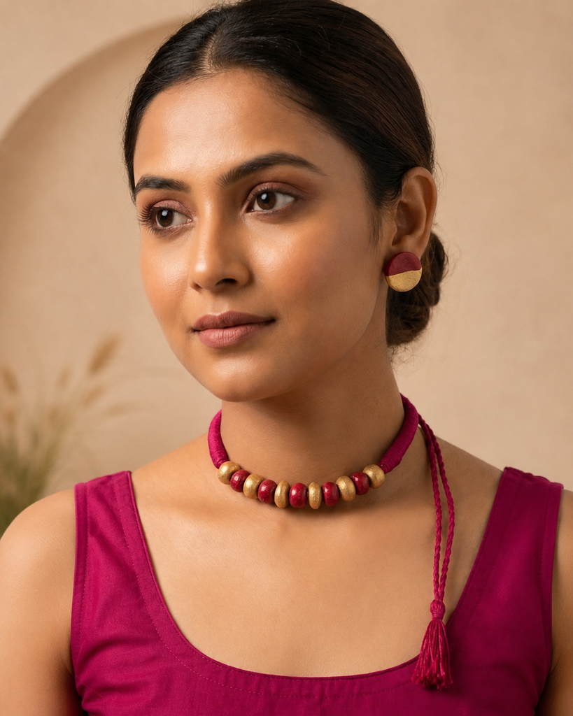 Maroon Harmony Choker Set