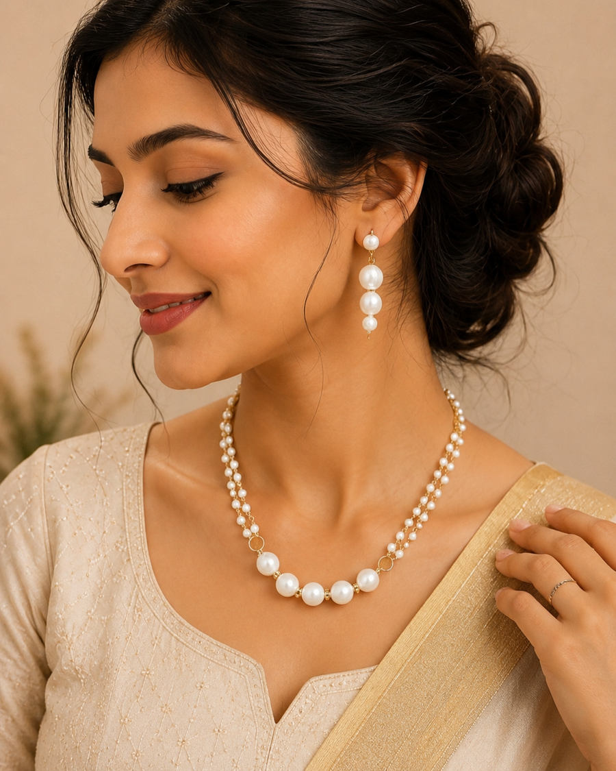 Graceful Layered Pearl Set