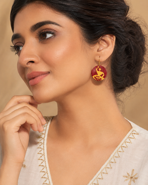 Warli Art Disc Earrings